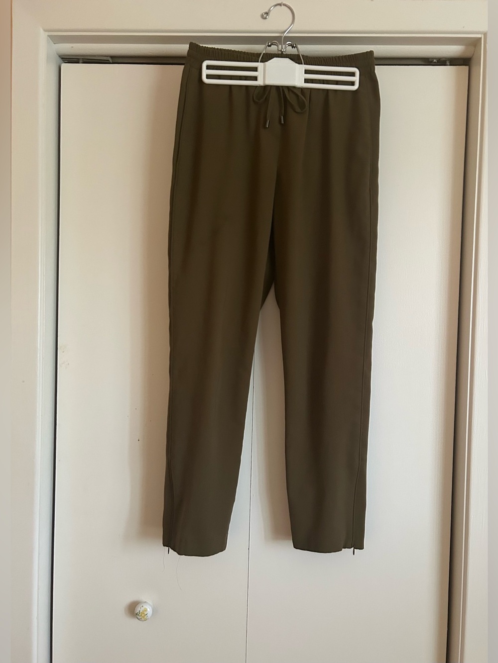 Topshop Khaki Drawstring Trousers
